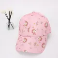Rosa Kinder-Baseballkappe mit Einhorn-Druck und verstellbarem Riemen aus Baumwolle - Kinder 3-10 Jahre 48-54CM / Rosa Einhorn Herz Stil