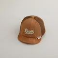 Brown toddler mesh baseball cap with Royal embroidery and breathable sun visor - Royal Letter (TCYW66) / Light Coffee