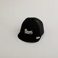 Black baby mesh baseball cap with Royal embroidery and short brim for summer wear. - Royal Letter (TCYW66) / Black