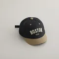 Stylish baby navy and khaki mesh baseball cap featuring Boston 1630 embroidery detail - BOSTON Letter (TCYW66) / Dark Gray