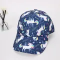 Cappellino da baseball blu scuro per bambini con stampa unicorno e galassia per bimbi - Bambini 3-10 Anni 48-54CM / Navy Dreamy Starry Unicorn Style
