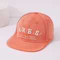 Koraalroze gewassen canvas baseballpet met wit ARES 3D-borduurwerk voor kinderen - 50-54cm / Oranje