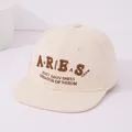Kinderen beige baseballpet met platte rand en bruin ARIES 3D-borduurwerk van twill stof - 50-54cm / Beige