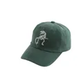 Donkergroene honkbalpet voor kinderen met wit geborduurd dinosaurusskelet voor jongens - Verstelbaar (48-54cm) / Groen