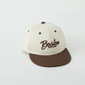 Casquette vintage enfant beige et marron avec broderie Boston EST.1987 en 3D - 50-54cm / Beige avec bord café