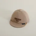 Gorra de algodón para bebé con visera suave en caqui y bordado de cara sonriente - Talla Bebé (48-50cm) / Caqui
