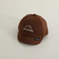 Dark brown toddler baseball cap with mountain embroidery and short brim for outdoors - Infant 48-50CM / Dark Coffee