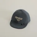 Dark grey baby baseball cap with Hello smile embroidery and soft brim for toddlers - Baby Size (48-50cm) / Gray