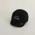 Black cotton toddler baseball cap with white mountain embroidery and soft brim - Infant 48-50CM / Black
