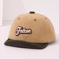 Casquette de baseball en velours côtelé kaki et vert avec broderie Falcon bébé - Khaki (Style 3)