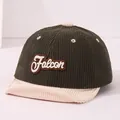 Casquette baseball en velours côtelé vert foncé pour bambin avec broderie Falcon - Vert Armée (Style 3)