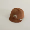 Brown baby baseball cap with white m letter embroidery and soft brim for toddlers - 46cm-48cm / Dark Coffee