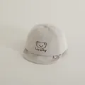 Infant cotton baseball cap in creamy beige featuring cute bear and Lucky embroidery - Beige