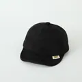 Black toddler baseball cap with fleece crown and corduroy brim for kids aged 0-3 - Black