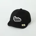 Black kids baseball cap with white Boston embroidery and corduroy brim detail - 0-36 Months (45-48cm) / Baston Style Black