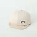 Beige baby baseball cap with soft corduroy brim and letter M patch for 0-3 years - 0-36 Months (45-48cm) / Letter M Style Beige