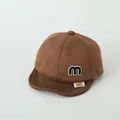 Brown toddler baseball cap with M patch and corduroy brim for kids 0-3 years - 0-36 Months (45-48cm) / Letter M Style Coffee