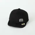 Kids black baseball cap with M patch and corduroy brim for autumn winter toddlers - 0-36 Months (45-48cm) / Letter M Style Black