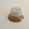 Bob enfant en velours côtelé beige et marron avec broderie YES et doublure - 50-52cm (2-6 ans) / Café Clair