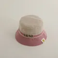 Chapeau bob en velours côtelé beige et rose avec broderie YES pour enfants - 50-52cm (2-6 ans) / Rose