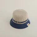 Chapeau bob en velours côtelé beige et bleu marine avec broderie YES! pour enfant - 50-52cm (2-6 ans) / Bleu