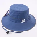 Cappello pescatore per bambini blu scuro con logo M bianco e bordi riflettenti - 52-54cm / Blu