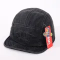 Detail of black denim 5-panel cap featuring GIANTS embroidery and textured fabric - Baby 6-36 Months 46-48CM / Black Denim