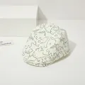 Off-white cotton baby beret with cute black cartoon dinosaur prints for toddlers - Toddlers 2-6 Years Old 48-52cm / Off-White with Black Dinosaur Pattern