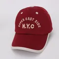 Kids NYC baseball cap in deep red and beige with embroidered Upper East Side logo - 2-7 Years Old (47-52CM) / Burgundy