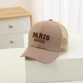 Casquette de baseball kaki pour enfants avec filet respirant et broderie Paris - 48-52cm / Kaki