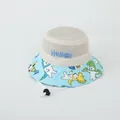 Detail of breathable mesh crown and cartoon bear print on children's summer sun hat - Baby 2-6 Years (48-52CM) / Dinosaur Print Sky Blue
