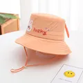 Sombrero de pescador naranja para niños con parche de conejo y bordado lucky - Niños 3-7 Años (50-53CM) / Naranja