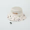 Breathable mesh baby sun hat with ocean illustrations and adjustable chin strap - Baby 2-6 Years (48-52CM) / Ocean Print Beige