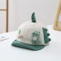Casquette de baseball pour bébé avec ailerons de dinosaure 3D et broderie en beige - 0-36 Mois (46-48CM) / Vert Herbe