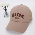 Light khaki Boston 1630 embroidered mesh baseball cap for children in retro style - 48-52cm / BOSTON Khaki