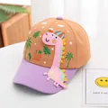Cute kids baseball cap with pink dinosaur and color-block design in orange and purple - Toddler Kids (48-53CM) / Giraffe Orange