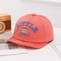 Pink cotton baby baseball cap with Little Child text and cute cartoon cat embroidery - Cartoon Cat Orange