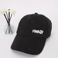 Casquette de baseball noire pour queue de cheval avec broderie Hello pour filles - HELLO Sans Calotte / Noir