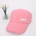 Casquette rose pour enfants avec broderie Hello et détail cœur mignon - HELLO Sans Calotte / Rose