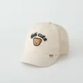 Ademende crème mesh baseballpet met beertjesborduursel en didi cute tekst - 2-5 Jaar Oud / Beige Bloemen Kant Stijl