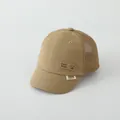 Khaki baby baseball mesh cap with bear patch and short brim for summer sun protection - 2-5 Years Old / Style 3 Khaki