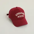 Lively embroidered dark red baseball cap for kids with high-quality canvas finish - Kids One Size / Burgundy