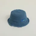 Bob en velours côtelé bleu foncé pour enfants avec bords effilés et patch vintage - Bébé 2-6 Ans Environ 50-52cm / Bleu