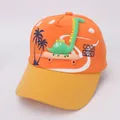 Berretto da baseball per bambini arancione e giallo con dinosauro e scritta Cool Dude - Tipo 2 Arancione