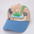Berretto da baseball per bambini kaki e blu con dinosauro 3D e stampa Cool Dude - Stile 2 Cachi