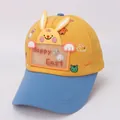 Cappellino da baseball per bambini giallo e blu con coniglietto 3D e stampe animali - Stile 3 Giallo
