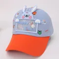 Cappellino da baseball per bambini con corona azzurra, tesa arancione e coniglietto - Stile 3 Blu