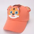 Berretto da baseball arancione in cotone per bambini con tigre 3D e ricami fini - Modello 4 Arancione