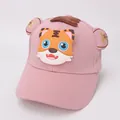 Cappellino da baseball rosa per bambini con tigre 3D e dettagli di orecchie carine - Stile 4 Rosa