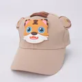 Cappellino da baseball kaki per bambini con tigre 3D e orecchie carine - Stile 4 Cachi